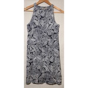 Athleta Santorini Dress Thera High Neck Black Leaf Lightweight  Women Size XXS